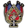 US Marine Corps Emblem Crossed Flags Black Spade