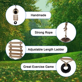 NANEEZOO Leopard Gecko Tank Accessories - Coconut Husk Hut Hideout Cave with Ladder - Reptile Climbing Jungle Vines and Plants Decor for Chameleon Lizard Gecko Snake Hermit Crab