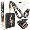 LAOTANGJIA PU Leather Lanyard Wallet with ID Badge Holder with
