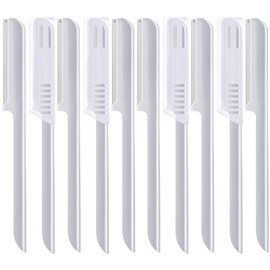 10 Pieces Eyebrow Razor for Women Facial Shaver Razor Brow Shaper Eyebrow Trimmer Dermaplaner Shaping Tool with Cover (Silver)