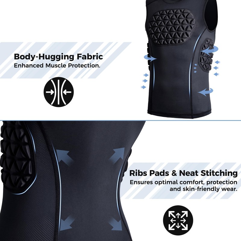 Legendfit Adult Baseball Football Chest Rib Protector Padded Shirt Softball
