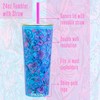 Lilly Pulitzer Double Wall Tumbler with Lid and Reusable Straw,