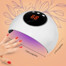 Lámpara Para Uñas Lámpara UV 12 LED de 36W Profesional Secador de Gel Semipermanente Portátil con Sensor Automático Temporizador y Pantalla LCD (Rosa)