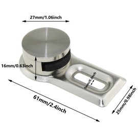 ZZHXSM 4PCS Glass Mirror Suspension Kit Wall Mounted Metal Mirror Holder Round Bathroom Mirror Holder Silver Solid Round Mirror Clip for Home Bathroom and Closet and Dresser