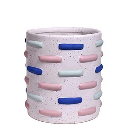 The Barrington Garage Hand-Painted Modern Coastal 5" x 5-1/2" Ceramic Planter Pot