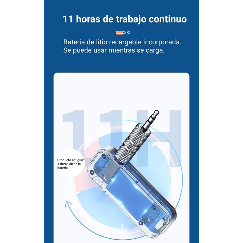 NIHO Adaptador Bluetooth 5.0 3,5 mm Jack Aux, Transmisor/Receptor Inalámbrico