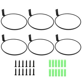 Dijedev 6 Pack 8 inch Flower Pot Holder Ring Wall Mounted, Metal Planter Hanger, Flower Pot Hangers, Matte Black Hanging Plant Holder for Home, Garden, Indoor, Outdoor