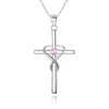 Ever Faith 925 Sterling Silver September Birthstone Cross Necklace for