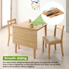Telescopic Slide Rails & Hinges for Extendable Table - Invisible Support Track System for Dining Desk, Foldable Countertop Extension (1, 10 inches)