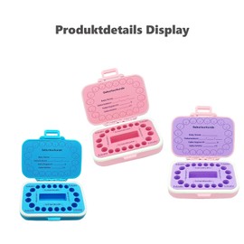 Frohstadt Milk Tooth Box for Boys & Girls, Food-Safe Tooth Box with Snap Closure, Baby Memory Box & Christening Gift (Rainbow Design (Lilac))