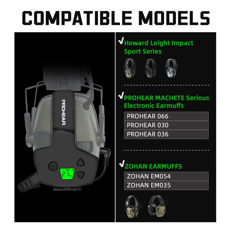 PROHEAR RH08 Walkie Talkie for Howard Leight Impact Sport Electronic