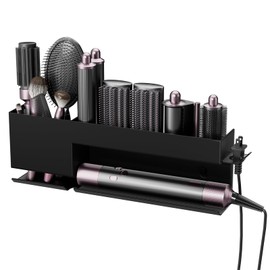 Hair Tool Organizer Wall Mount, Metal Curling Iron Accessories Rack Bracket Stand, Storage Rack Tool for Bathroom Shelf Organizer Black