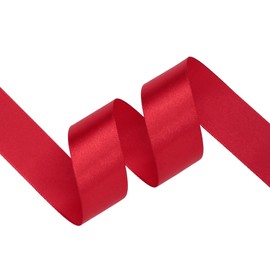 Kryvus Red Satin Ribbon, 25mm x 22M Single Face Red Ribbon, Solid Color Satin Ribbon Perfect for Gift Wrapping, Crafts, Bow Making, Sewing and Wedding Decorations