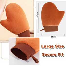NICECONE2 Pack Self Tanning Mitt Applicator, Large Body Lotion Applicator Gloves, Soft Flocking Fabric with Waterproof Liner, Elastic Cuff & Hanging Strap for Self Tanning, Sunscreen & Moisturizer