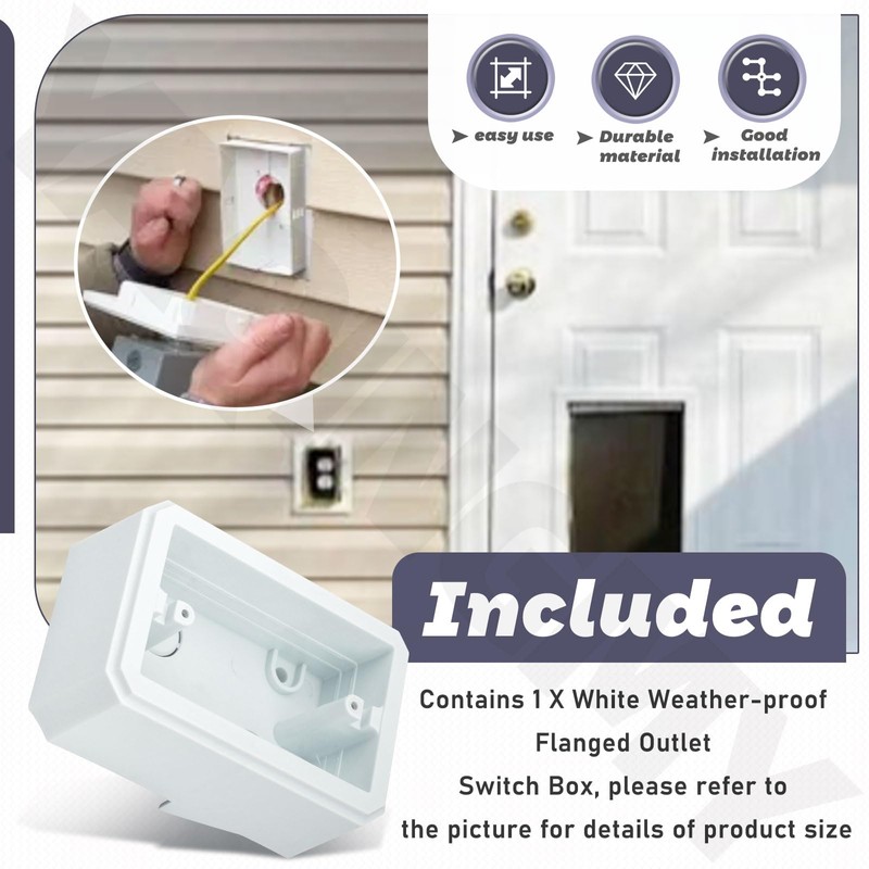 FS8171 White Weatherproof Flanged Outlet Switch Box Compatible with Dut-ch