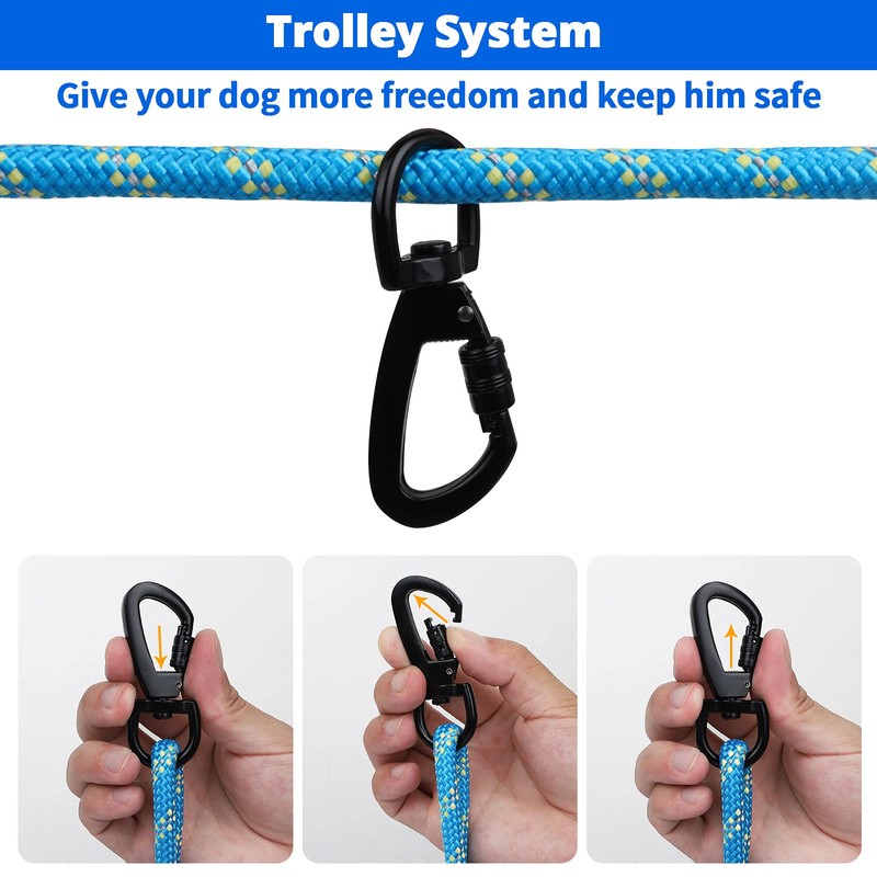 Dog Tie Out Cable for Camping - 50ft/70ft/100ft Portable Reflective
