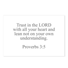 CafePress Trust In The LORD With All Your Heart And Lean Not Postcards (Package of 8), 6"x4" Printed Note Card