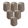 Set of 6 Chocolate Burlap Drum Chandelier Clip-On Lampshade 4x5x5