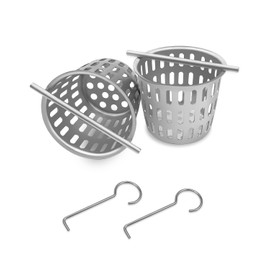 PNYZIK 2Pcs 2 Inch Hair and Debris Strainer, Shower Drain Strainer with 2Pcs Lifting Hook, Stainless Steel Debris Basket Shower Drain Catcher, Hair Catcher for Floor Drain