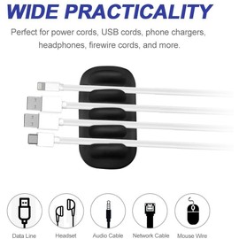 Monaco Cable Clip Holder Weighted Desktop Cord Management Fixture (Black)