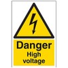 V Safety Danger High Voltage Warning Sign - 200mm x