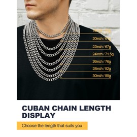 U7 Men Chains 9mm Wide Stainless Steel Hip Hop Jewelry Cuban Link Chain Rapper's Silver Chunky Necklace 22"