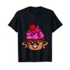 Cute Cartoon Cupcake Character With Cherry For Kids T-Shirt