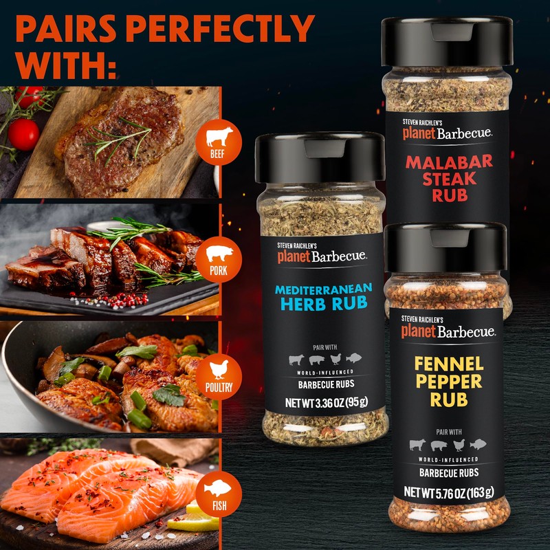 Steven Raichlen's Planet Barbecue Gourmet BBQ Rubs & Spices Gift