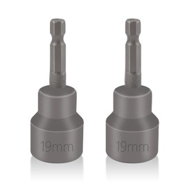 2PCS Trailer Jack Drill Adapter,1/4" Quick Connect RV Leveling Jacks Socket Set Fits 19mm Hex Drive,Strong Magnetic RV Stabilizer Jacks Drill Adapter for Car Camper Trailer RV