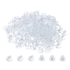 PATIKIL Rubber Pin Backs, 200 Pack Butterfly Clutch Lapel Pin Backing Locking Pin Keepers Brooch Holder for Uniform Badge Hat Tie, Transparent