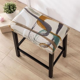 Bifaunvogel Bar Stool Cover Rectangle Set of 2 Printed Stretch Counter Height Bar stools Slipcovers Saddle Stool Slipcover Bench Seat Protector Backless Bar Stools Covers for Kitchen Counter #10