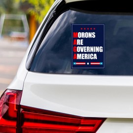 Morons are Governing America Vinyl Sticker, Resist Hate Decal, Anti-Trump, No Kings Liberty Sticker, Resist Fascism Car Bumper Sticker, 6" x 4.5"