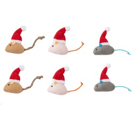 animacoser 6 Pieces Christmas Cat Toys: Interactive Toy Mouse Costume with Catnip