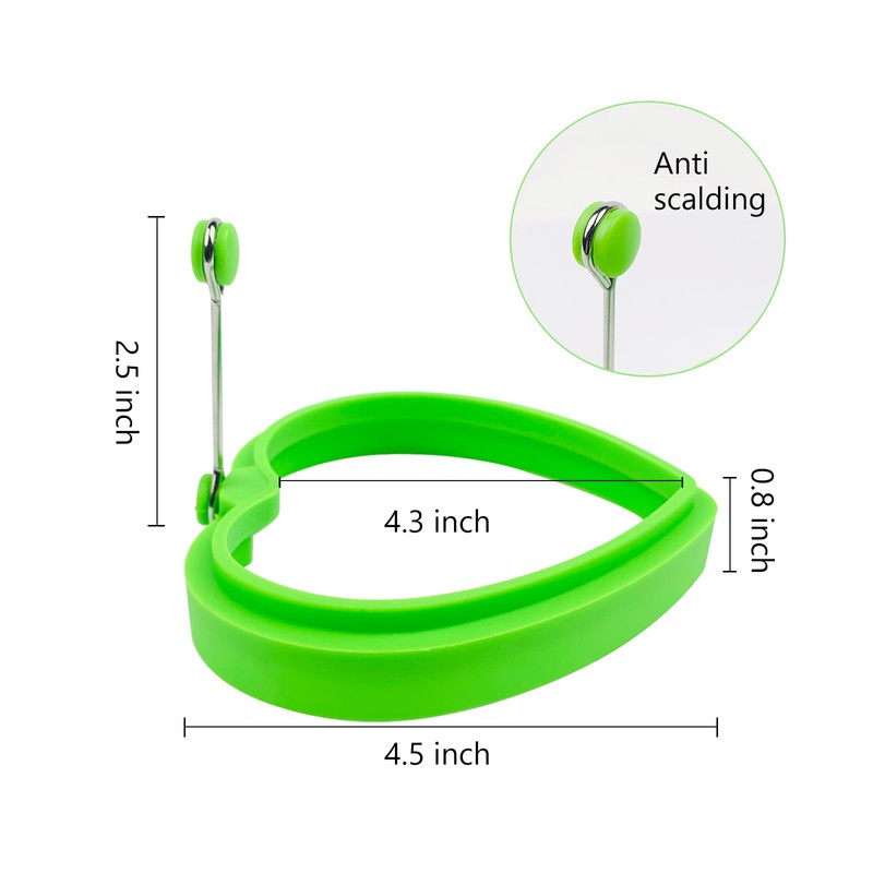 YOLCAR Food Grade Silicone Egg Rings, 4 Pack Egg Ring