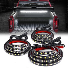 GOOACC Truck Bed Light Strip 3PCS 60" 270 LEDs White Lighting Waterproof for 12 Volt Car Cargo Pickup SUV RV Boat, On/Off Switch Blade Fuse Splitter Cable