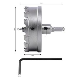 Dribotway Bi-Metal Hole Saw 95mm TCT Carbide Heavy Duty Industrial Grade Stainless Steel Hole Cutter for Mental Wood Stainless Steel Plastic Copper