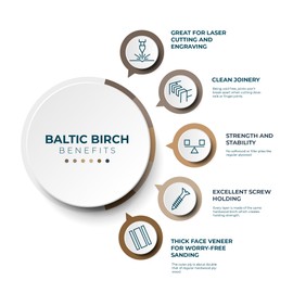 10 Boards of 12” x 19” 3mm 1/8 inch Finished Grade B/BB Baltic Birch Plywood, Glowforge Ready | Boxes of 10, 20, 50 and 100 | Laser Engraving, CNC, Scroll Saw, by Craft Closet