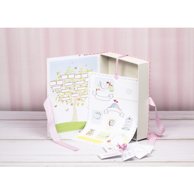 Newborn Baby First Memories Box Gift Pink Shoes