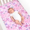 JISEN 3 Piece Crib Bedding Set Soft Baby Butterfly Crib