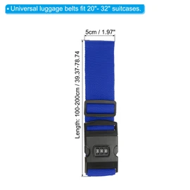 PATIKIL Luggage Straps, Suitcase Straps Adjustable Luggage Belts Strap with Combination Lock TSA Approved for Luggage Suitcases Travel, Dark Blue