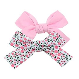 LVGPH Hairpin 2pcs Floral Printing Bow Hair Clips Mini Hair Bow Alligator Hair Clips Hair Accessories Bowknot Barrette Small Non-slip Bow Hair Clips Fashion Ponytail Barrettes School Wear Clips (b)