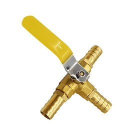 BesNPT 3 Way (T-Port) Brass 3/4" Hose Barb Forged Ball Valve 1/2" NPT Female Thread with Lever Handle