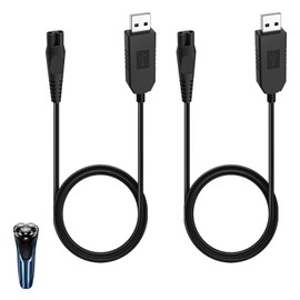 2 Pcs 15V Shaver Charger Compatible with Series 3000 5000 7000 9000 One Blade QP6651 QP6650 QP6520 QP6510 QP6620 Beard Trimmers, USB Charging Cord for HQ8505 Fast Charge Replacement Power Lead