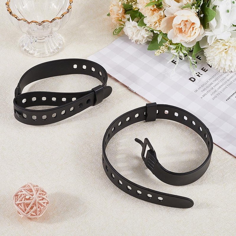 GORGECRAFT 2Pcs Rubber Tension Strap Utility Strap Black Multifunctional Quick