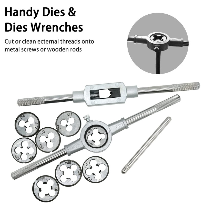 GMTOOLS 40PCS Tap and Die Set, Metric Size Standard M3