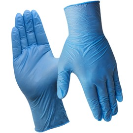 SLICK KIT Disposable Nitrile Gloves, 5 Mil Chemical Resistant Industrial Gloves for Cleaning Dishwashing, Latex-Free Powder-Free, Non-Sterile, Blue (Large/9 (Pack of 100))