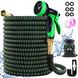 Manguera de Jardín,50FT/15M Manguera Expandible con 10 Modos de Pulverización,3/4" Conectores de Latón,Manguera de Agua Flexible a Prueba de Fugas sin Torceduras,para Regar Flores,Lavado de Autos