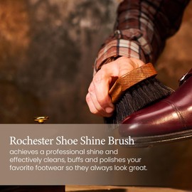 Rochester 8" Shine Brush, Shoe Polish Brush, Horsehair Brush for Shoe Polish, Black