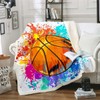 Tie-dye Fleece Blanket Basketball Print Throw Blanket Lightweight Super Soft