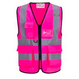 RG High Visibility Pink Safety Vest with Reflective Strips (AU, Alpha, Medium, Regular, Regular, PINK)